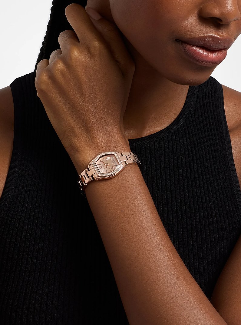 Reloj Chelsea peque&ntilde;o bitono con incrustaciones in DORADO ROSA | Michael Kors