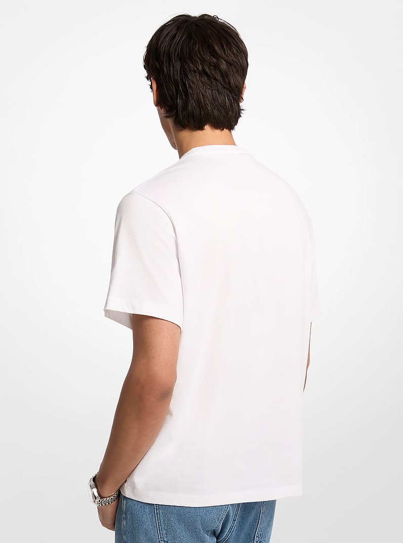 T-Shirt aus Baumwolle mit grafischem Logo in WEISS | Michael Kors