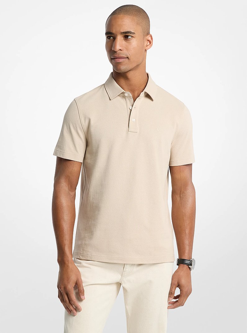 Polo en piqu&eacute; de coton Pima in SABLE CLAIR | Michael Kors