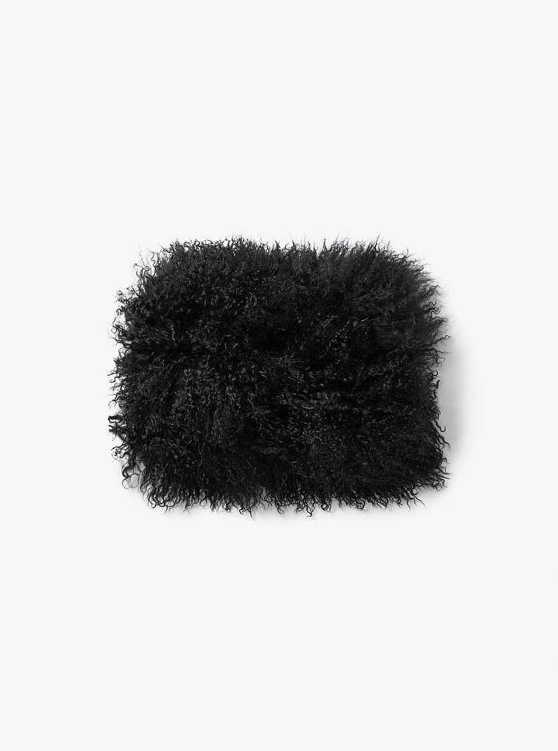 Mongolian Shearling Muff in BLACK | Michael Kors