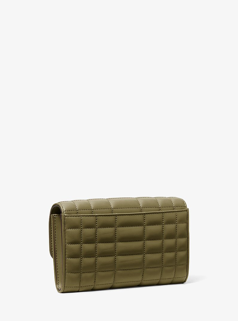 Tribeca Leather Convertible Crossbody Bag in SAFARI GREEN | Michael Kors