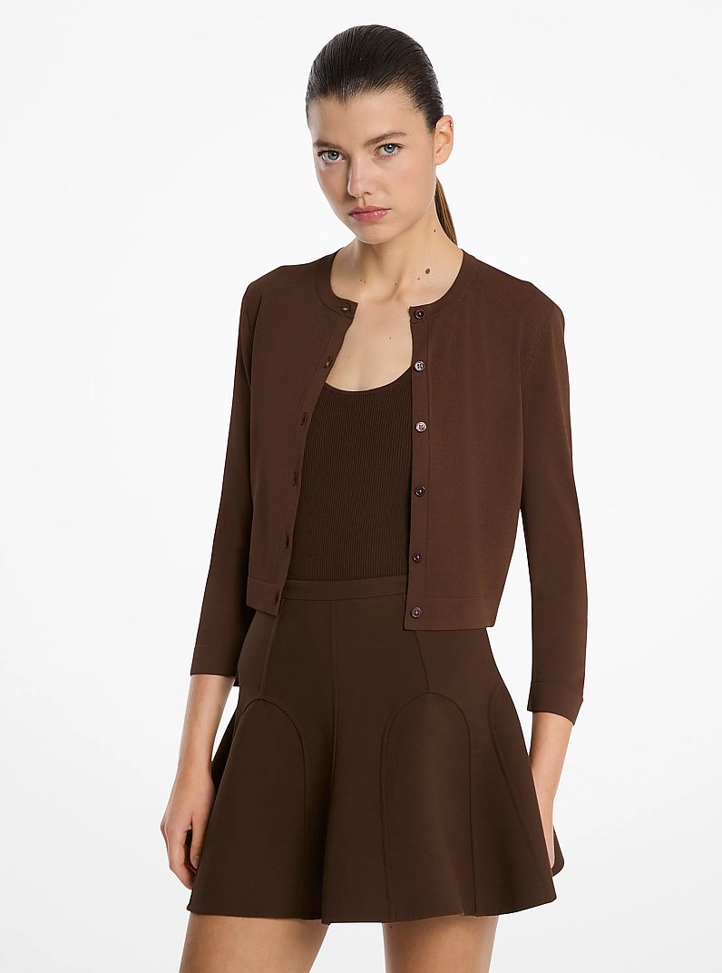 Stretch Viscose Baby Cardigan in JAVA | Michael Kors