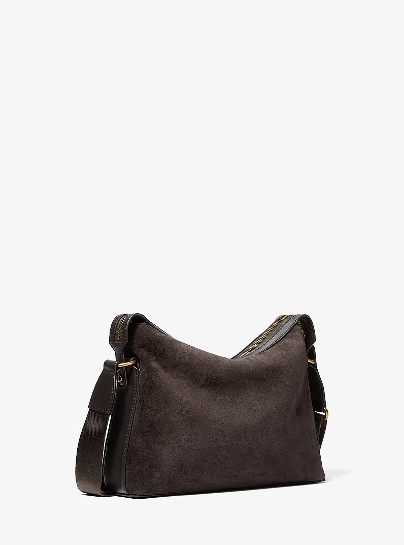 Nicholas Suede Crossbody Messenger in CHOCOLATE | Michael Kors