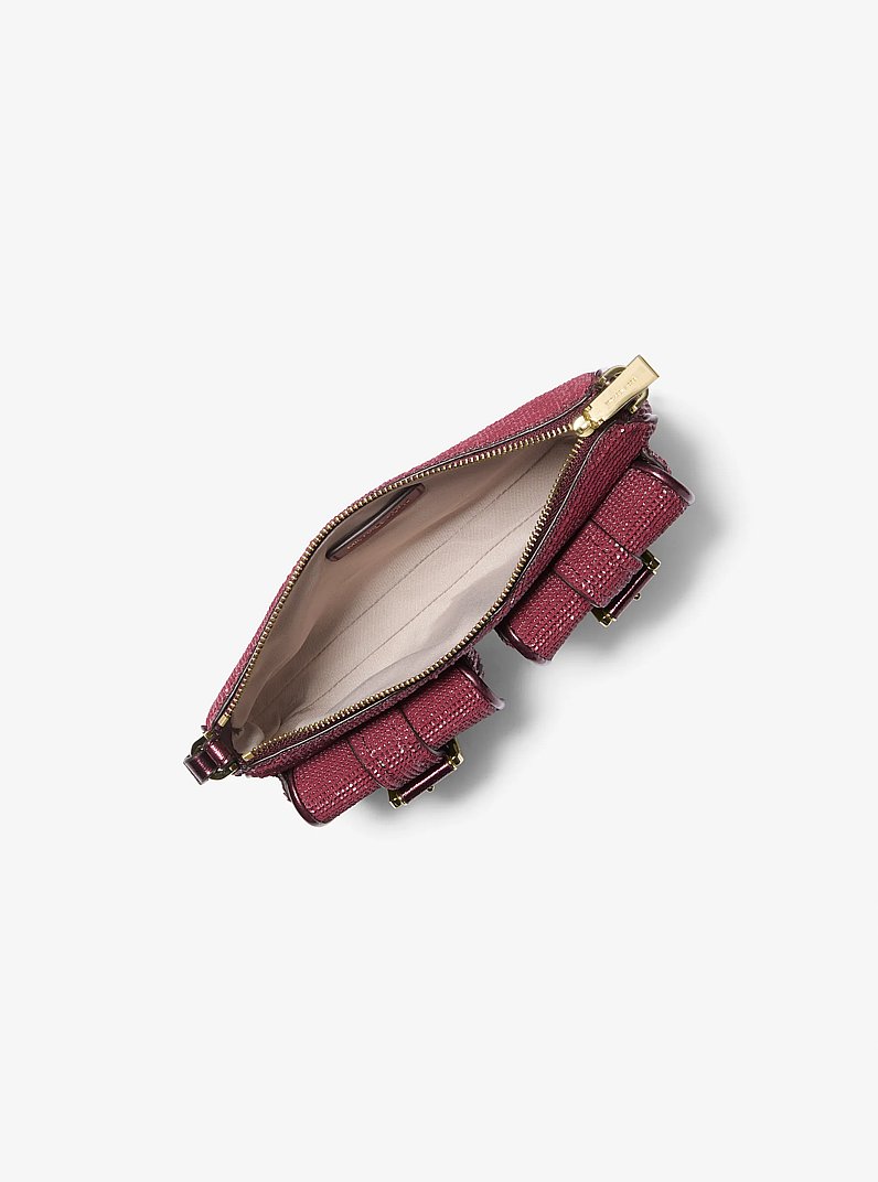 Zoe Small Sequined Pochette in MULBERRY | Michael Kors