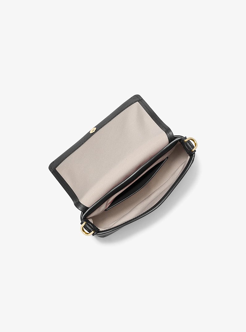 Petit sac &agrave; bandouli&egrave;re Nessa en cuir in NOIR | Michael Kors