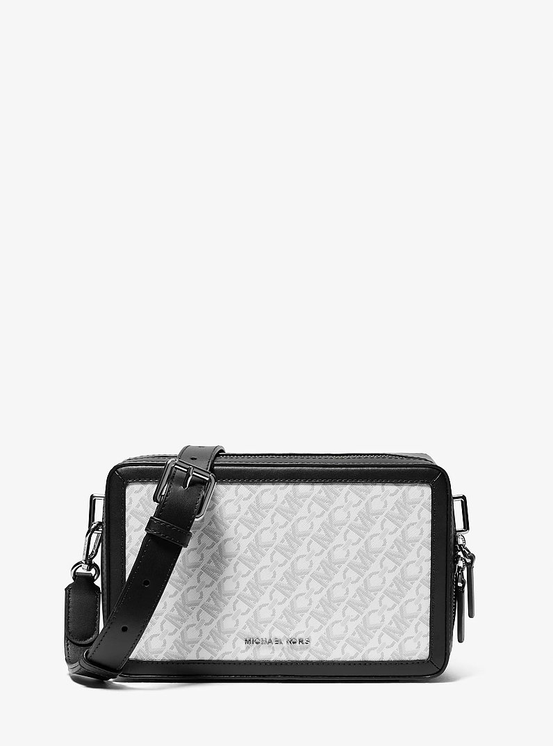 Hudson Empire Monogram Crossbody Bag in OPTIC WHITE | Michael Kors