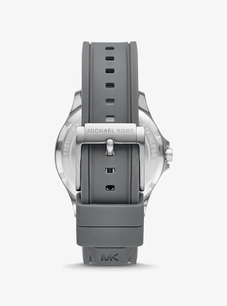 Oversized Bowen Gray-Tone and Silicone Watch in OXBLOOD | Michael Kors
