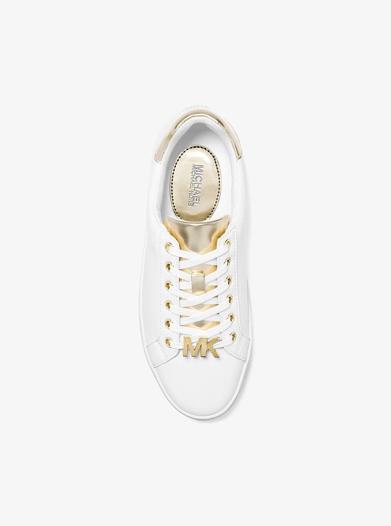Poppy Metallic Trim Sneaker in WHITE/PALE GOLD - Sale | Michael