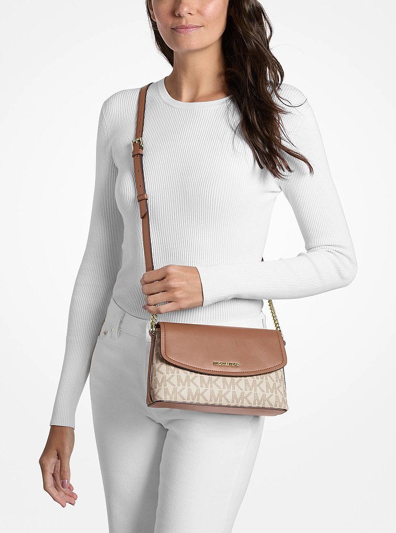 Ida Large Signature Logo Backpack in VANILLA/LUGGAGE | Michael Kors