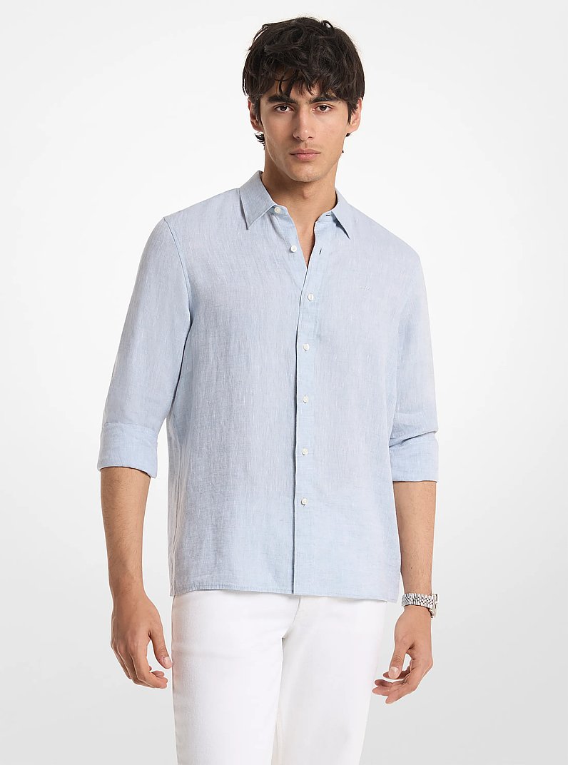 Camicia classica in lino in CHAMBRAY | Michael Kors