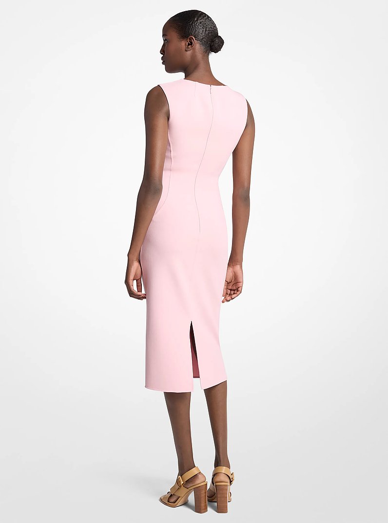Double Faced Stretch Wool Sheath Dress in QUARTZ | Michael Kors