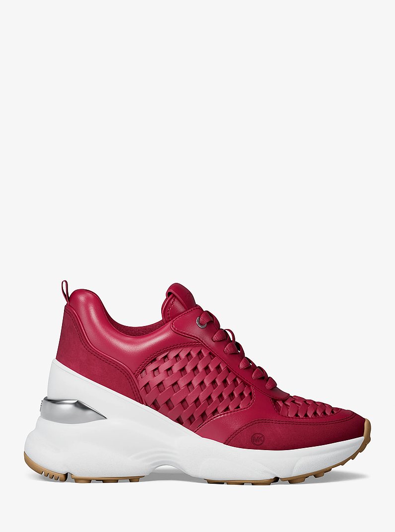 Katrina Woven Wedge Trainer in DK RASPBERRY | Michael Kors