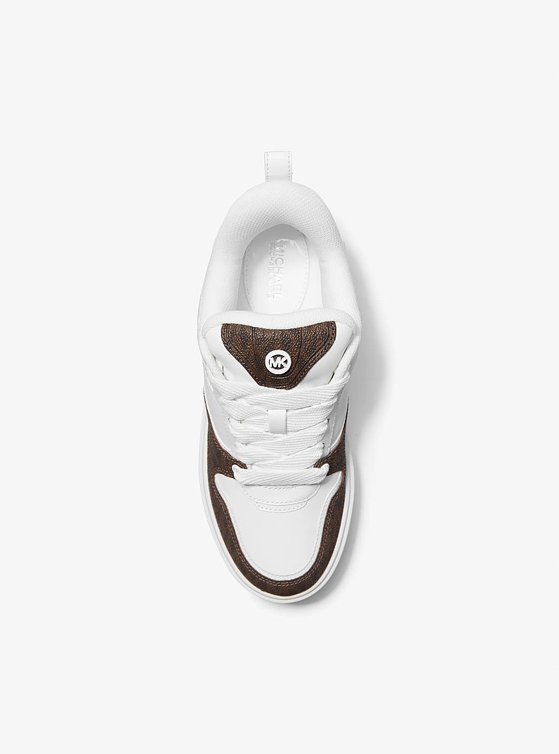 Rumi Leather and Logo Platform Sneaker