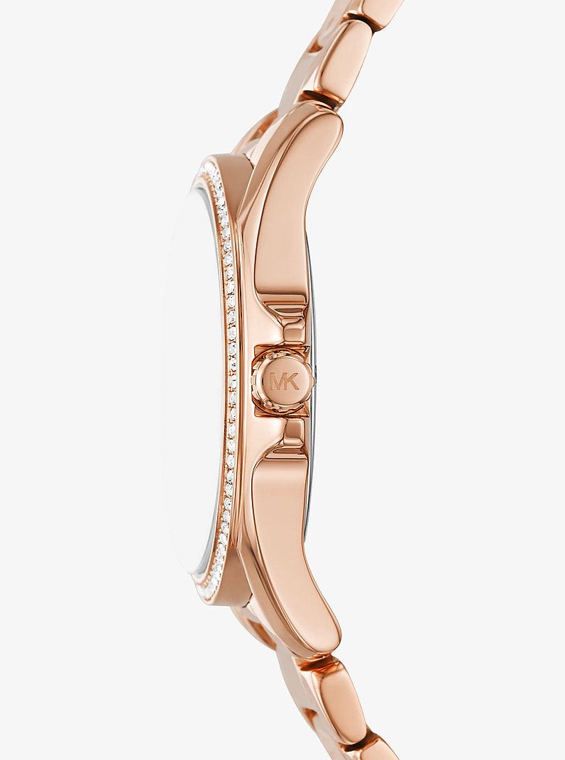 Montre Kaycie ton or rose &agrave; pierres pav&eacute;es