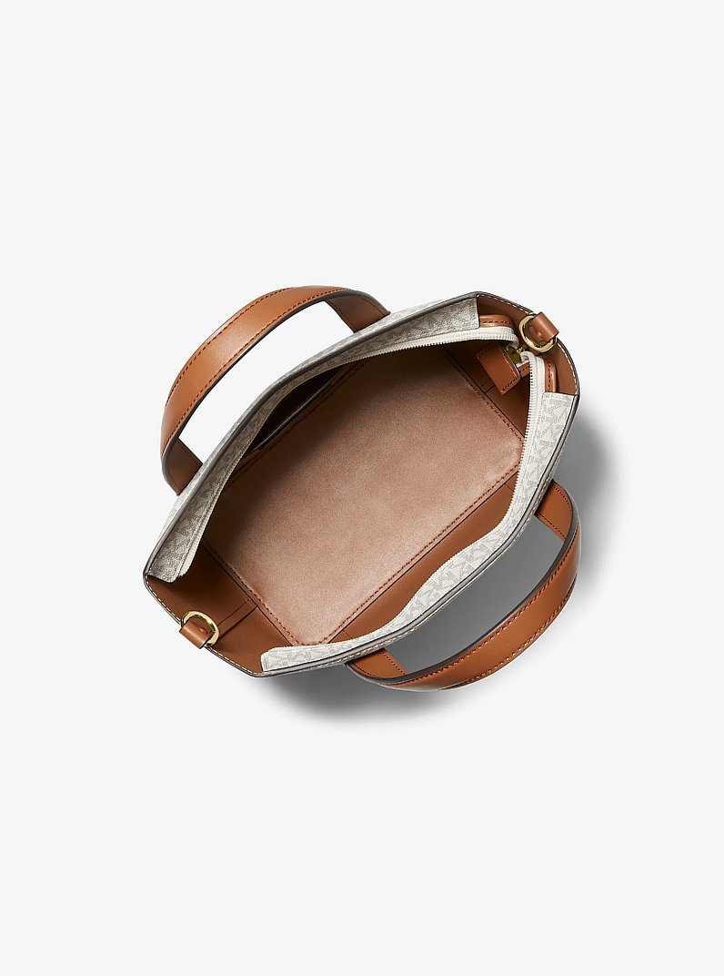 Pratt Small Signature Logo Tote Bag in VANILLA | Michael Kors