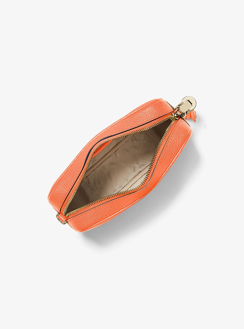 Jet Set Medium Pebbled Leather Crossbody Bag in APRICOT | Michael Kors