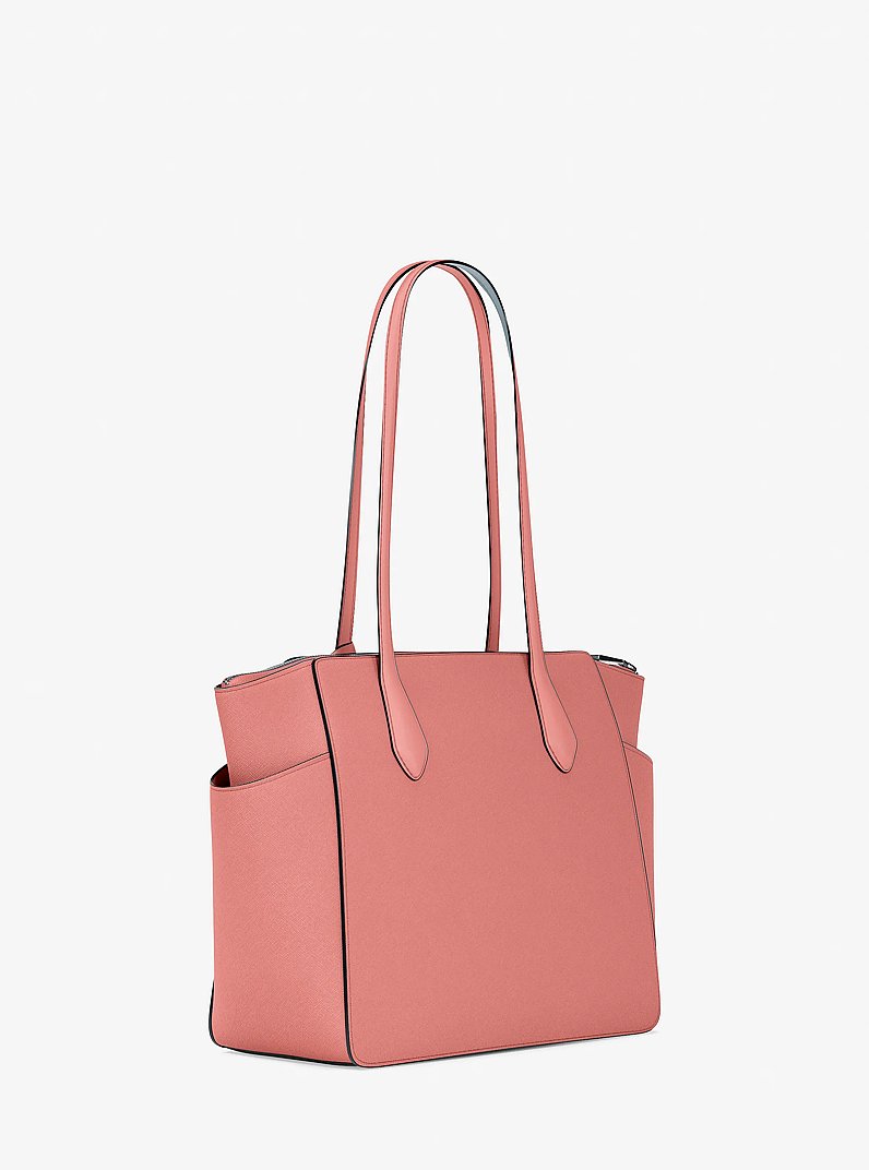 Marilyn Medium Saffiano Leather Tote Bag in SUNSET ROSE | Michael Kors