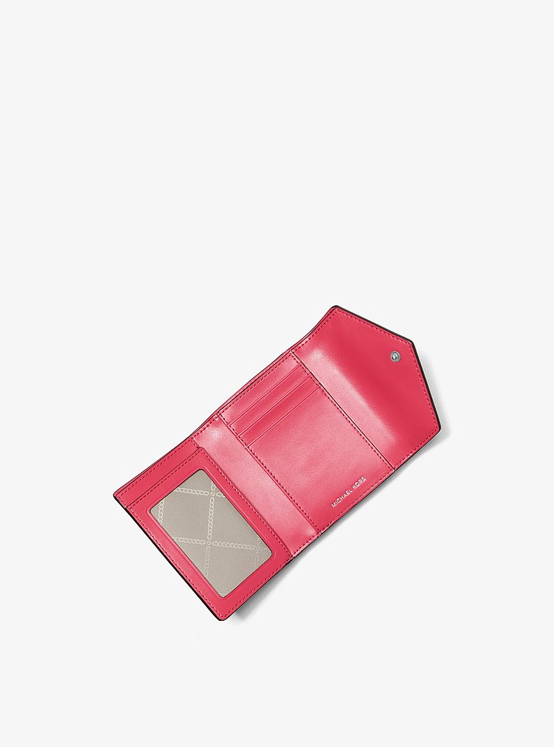 Greenwich Medium Saffiano Leather Tri-Fold Envelope Wallet in GERANIUM | Michael Kors