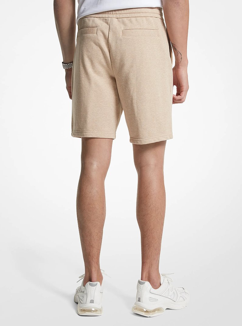 French Terry Cotton Blend Shorts in KHKI HTR | Michael Kors