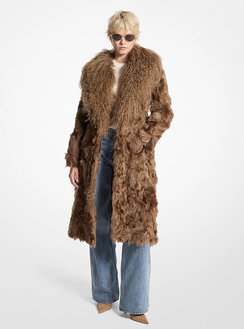 Abrigo de piel de oveja in CAMEL OSCURO | Michael Kors