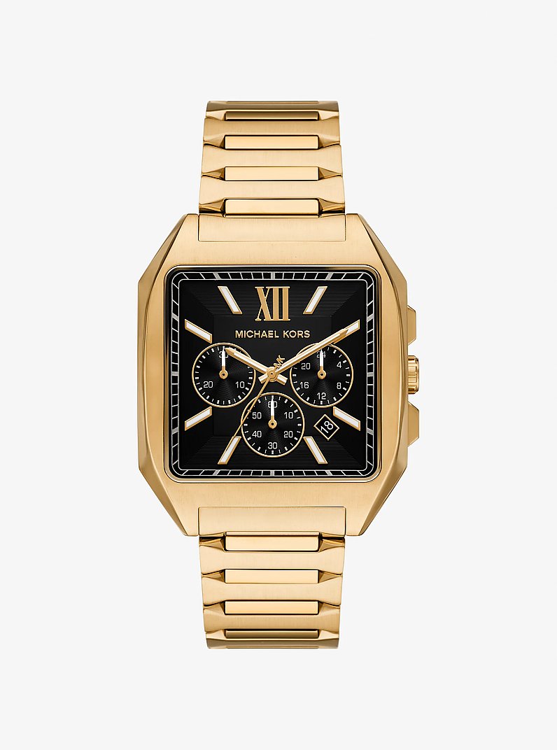 Hayes Oversized Gold-Tone Sport Watch in GOLD | Michael Kors