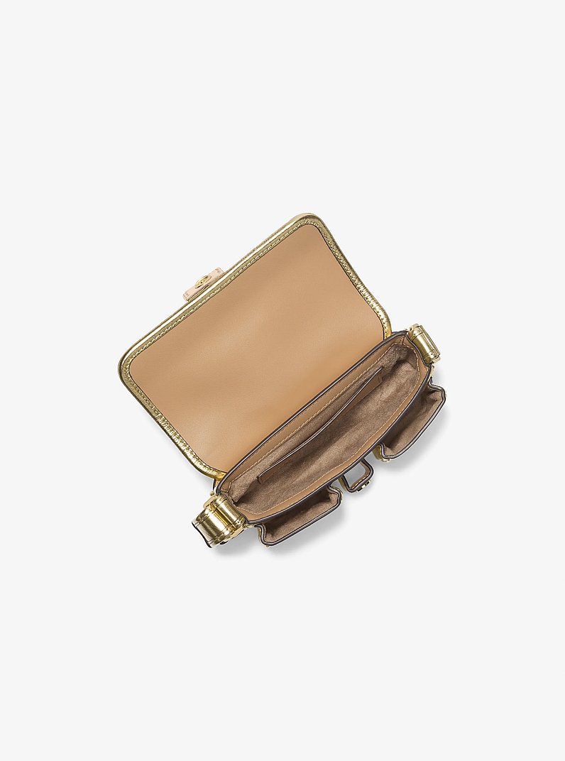 Colby Extra-Small Metallic Leather Shoulder Bag in PALE GOLD | Michael Kors