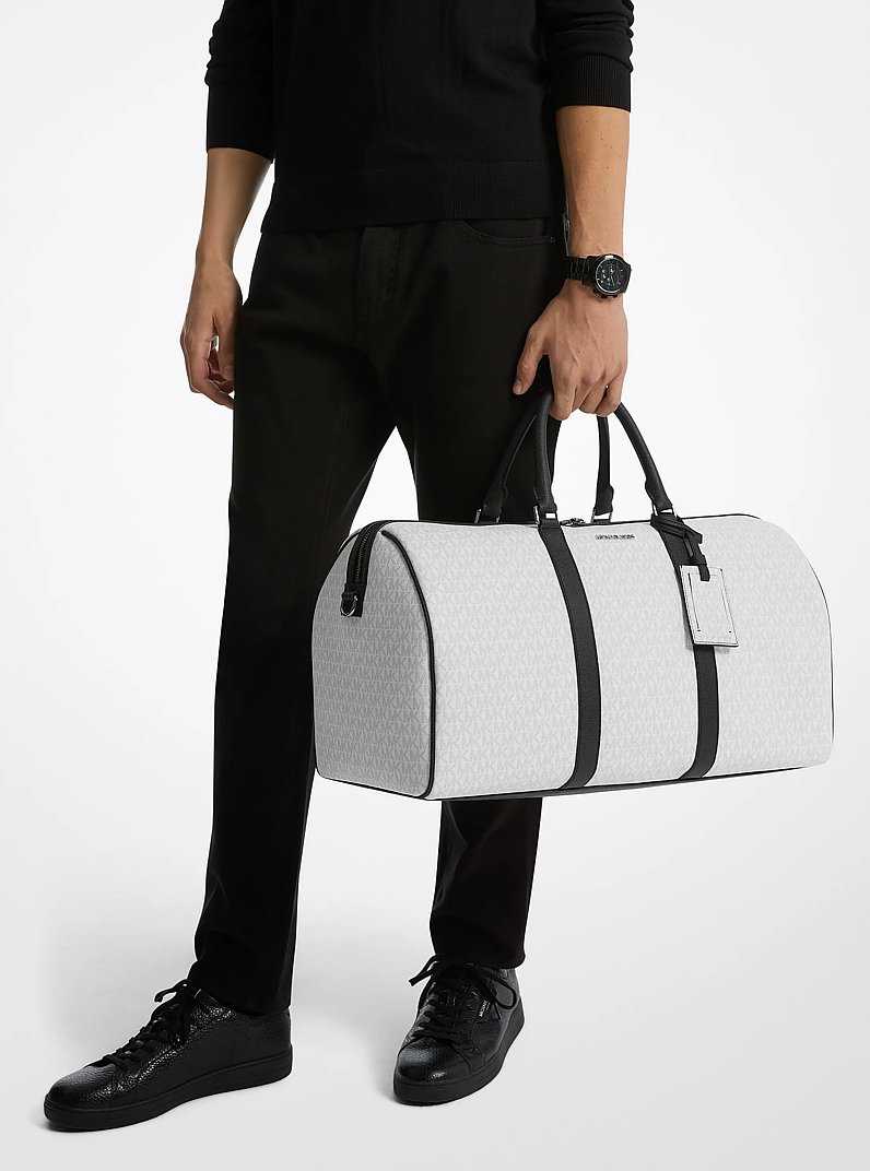 Sac de fin de semaine Harrison &agrave; logo in BLANC &Eacute;CLATANT | Michael Kors