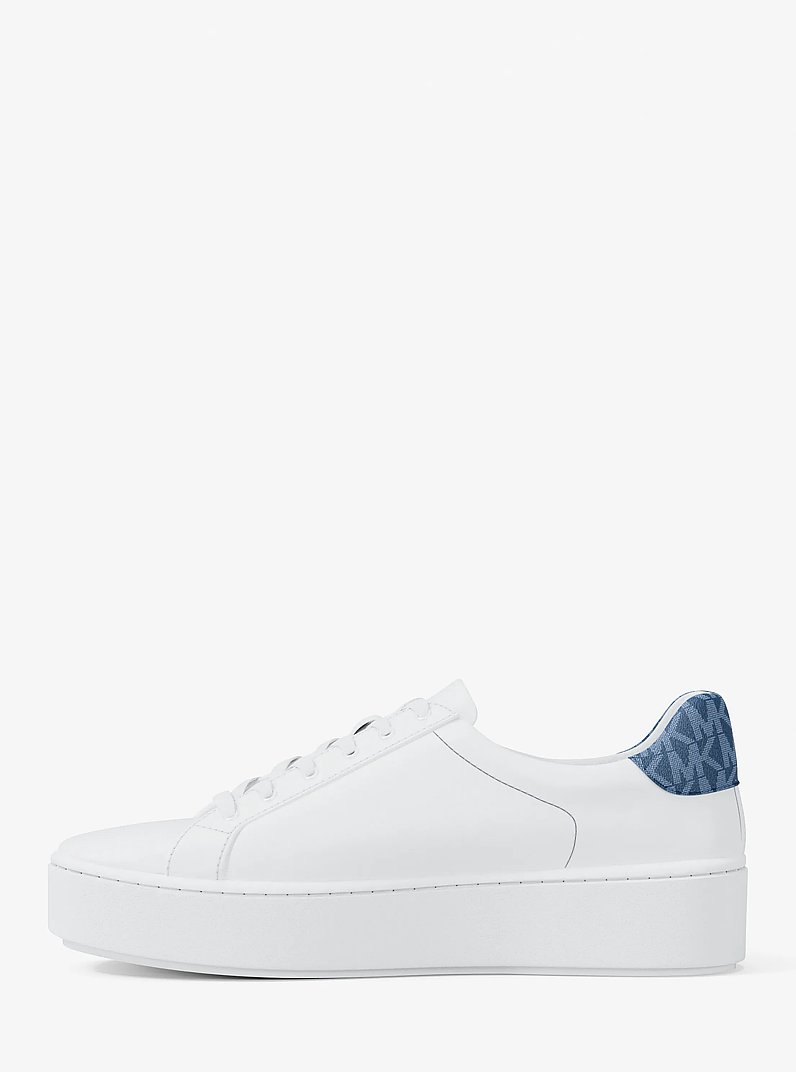 Baskets Poppy &agrave; rayures et &agrave; logo m&eacute;tallis&eacute;s in BLEU FRAN&Ccedil;AIS | Michael Kors