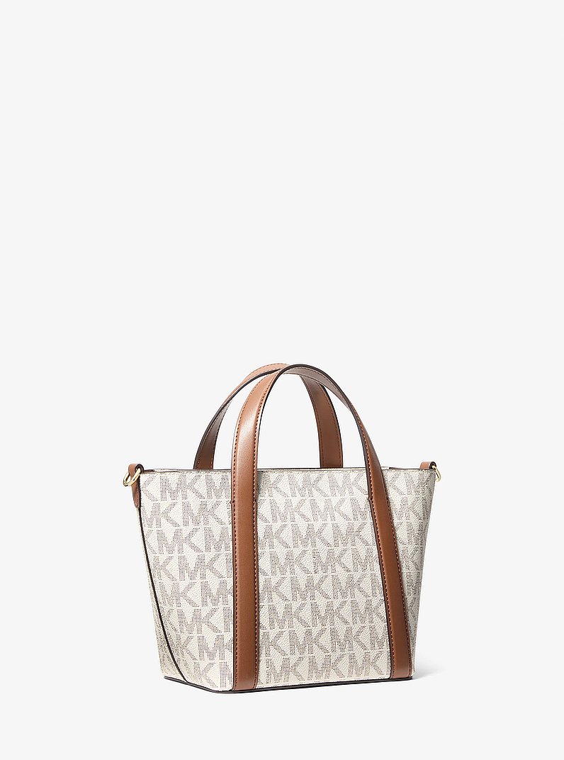Borsa tote Pratt piccola con logo in VANIGLIA/CUOIO | Michael Kors