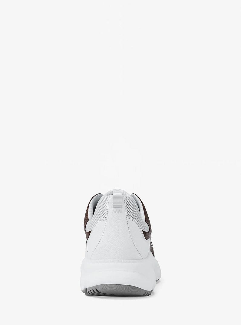Jett Mixed-Media Trainer in OP WHT/BROWN | Michael Kors