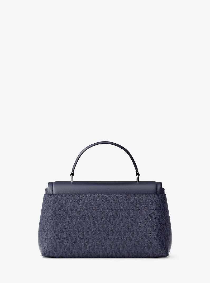 Henkeltasche Tribeca Extra-Small mit Signature-Logomuster in BLAUGR&Uuml;NES KLEID | Michael Kors