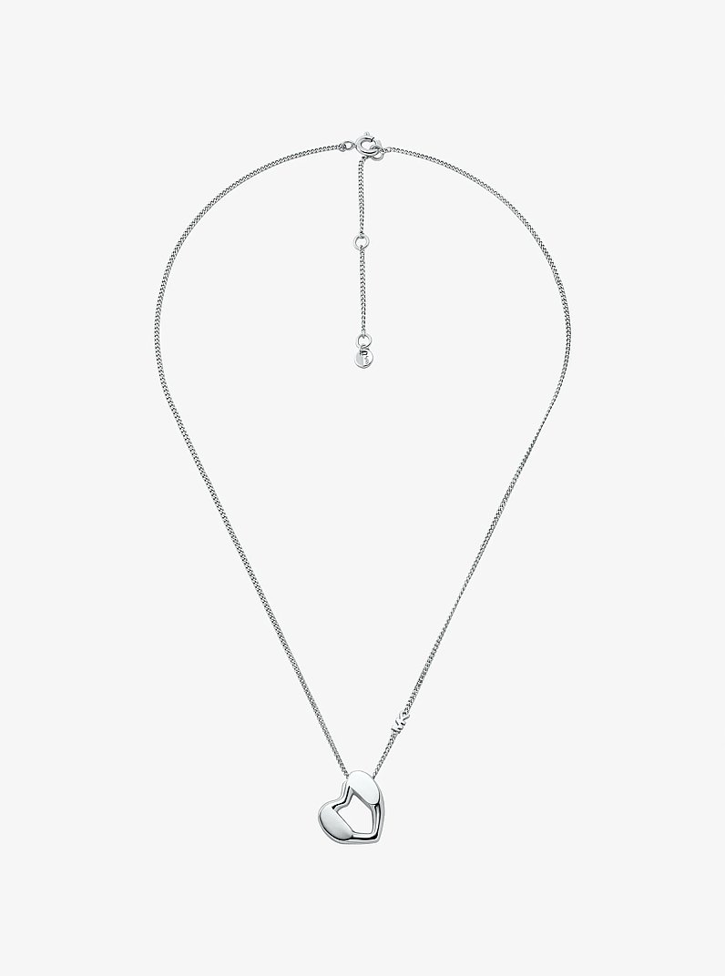 Halskette mit Herzanh&auml;nger aus Sterlingsilber mit Edelmetallbeschichtung in SILBERTON | Michael Kors