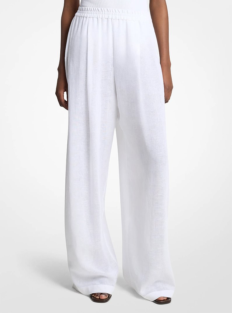 Linen Gauze Pajama Pants in OPTIC WHITE | Michael Kors