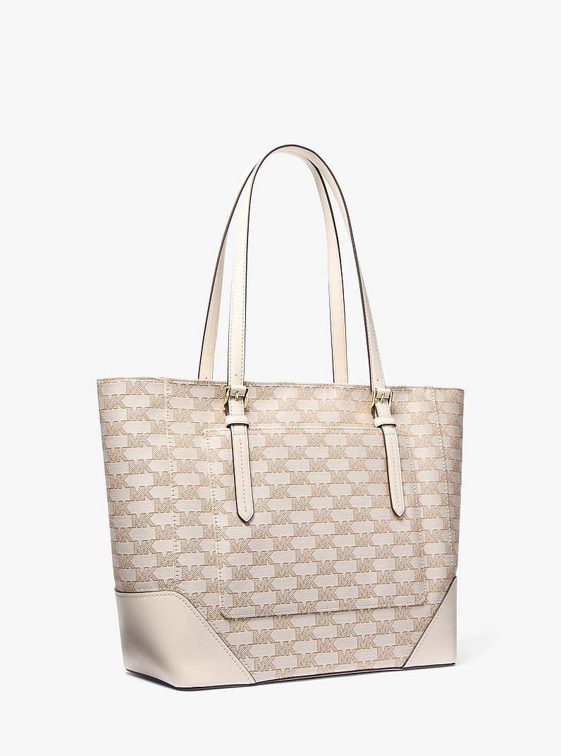 Aria Large Signature Logo Jacquard Tote Bag
