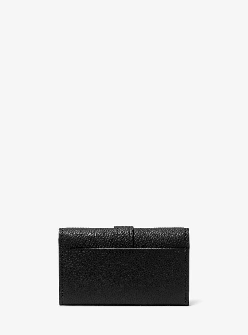 Nolita Medium Pebbled Leather Tri-Fold Wallet in BLACK | Michael Kors