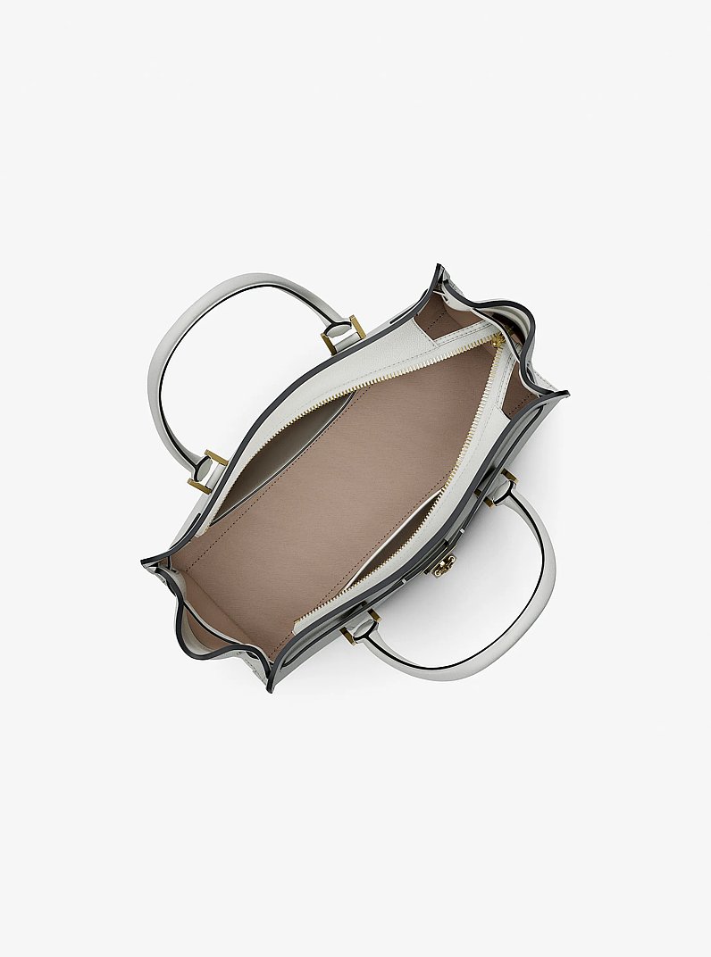 Bolso satchel Hamilton Moderne peque&ntilde;o de piel in BEIGE P&Aacute;LIDO | Michael Kors