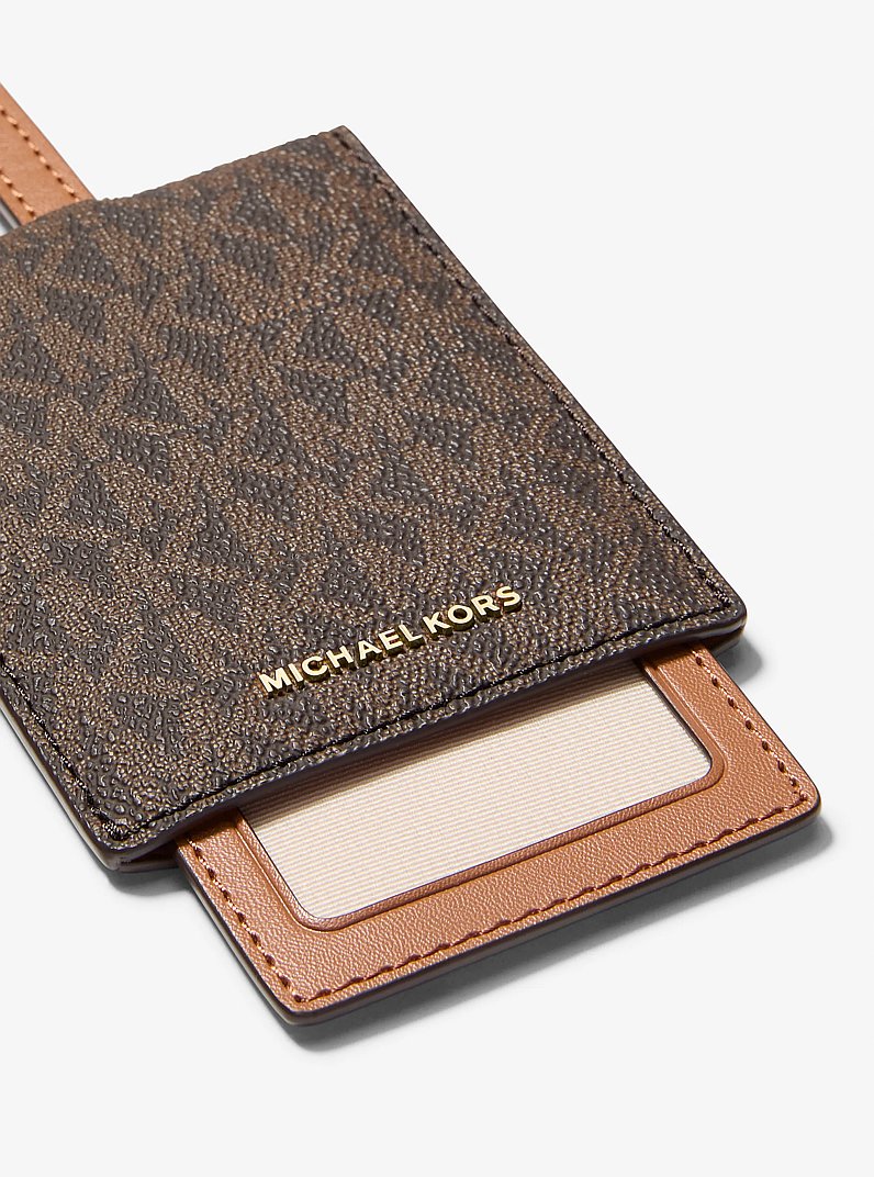 Jet Set Signature Logo Luggage Tag in BRN/ACORN | Michael Kors