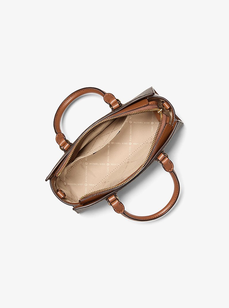 Bolso messenger Arden peque&ntilde;o con logotipo exclusivo in MARR&Oacute;N | Michael Kors
