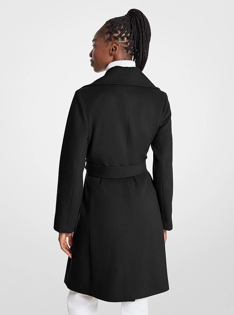 Wool Blend Wrap Coat in BLACK - Sale | Michael Kors [US]