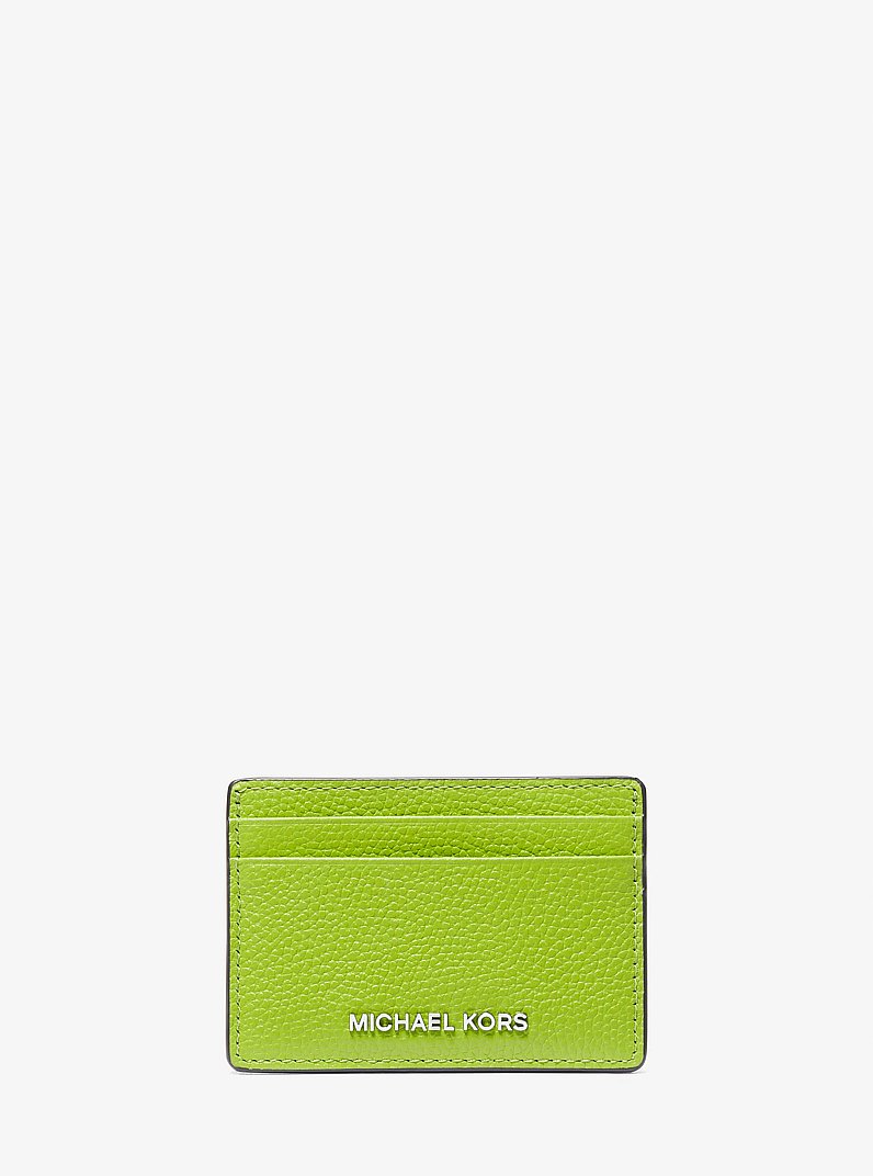 Pebbled Leather Card Case in PEAR | Michael Kors