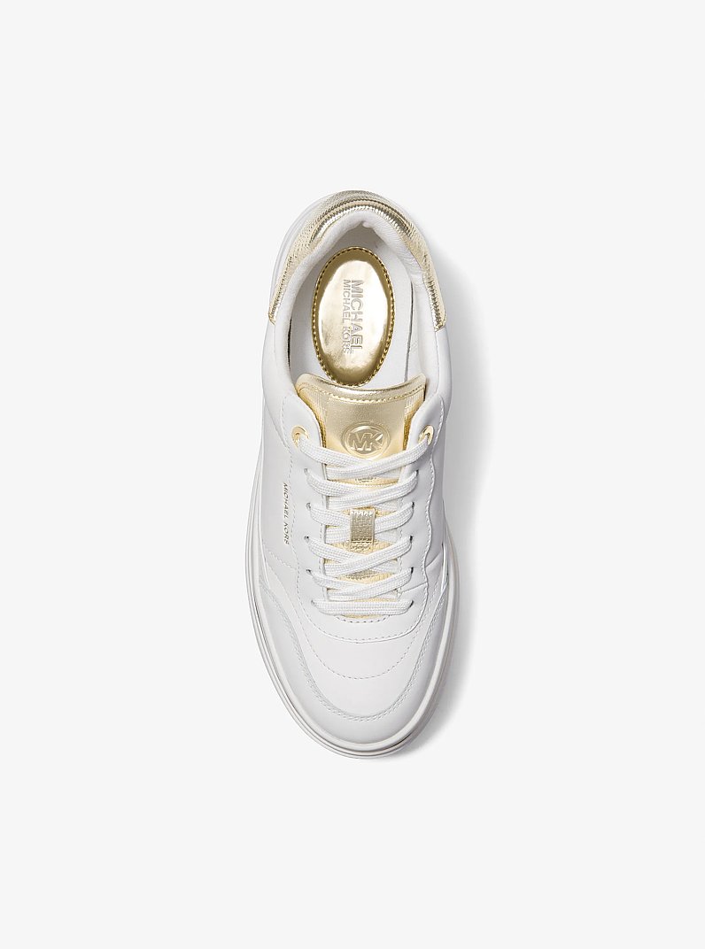 Zapatilla Hayes de piel con plataforma in DORADO P&Aacute;LIDO | Michael Kors