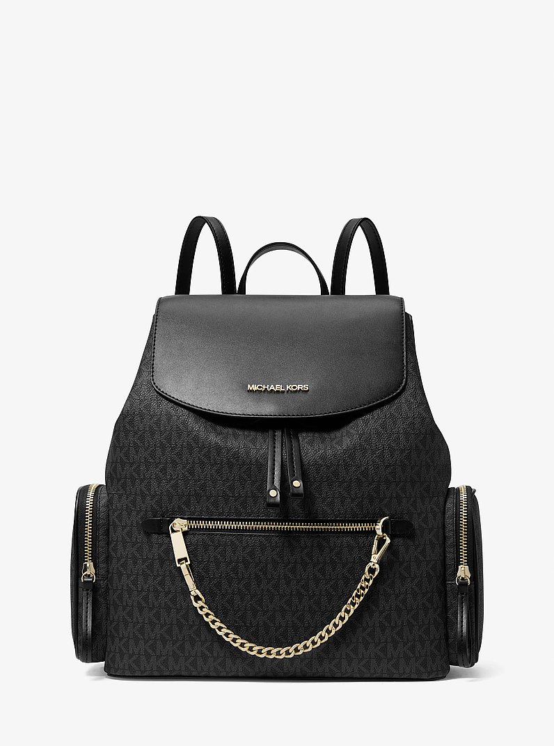Jet Set Large Logo Backpack in BLACK | Michael Kors
