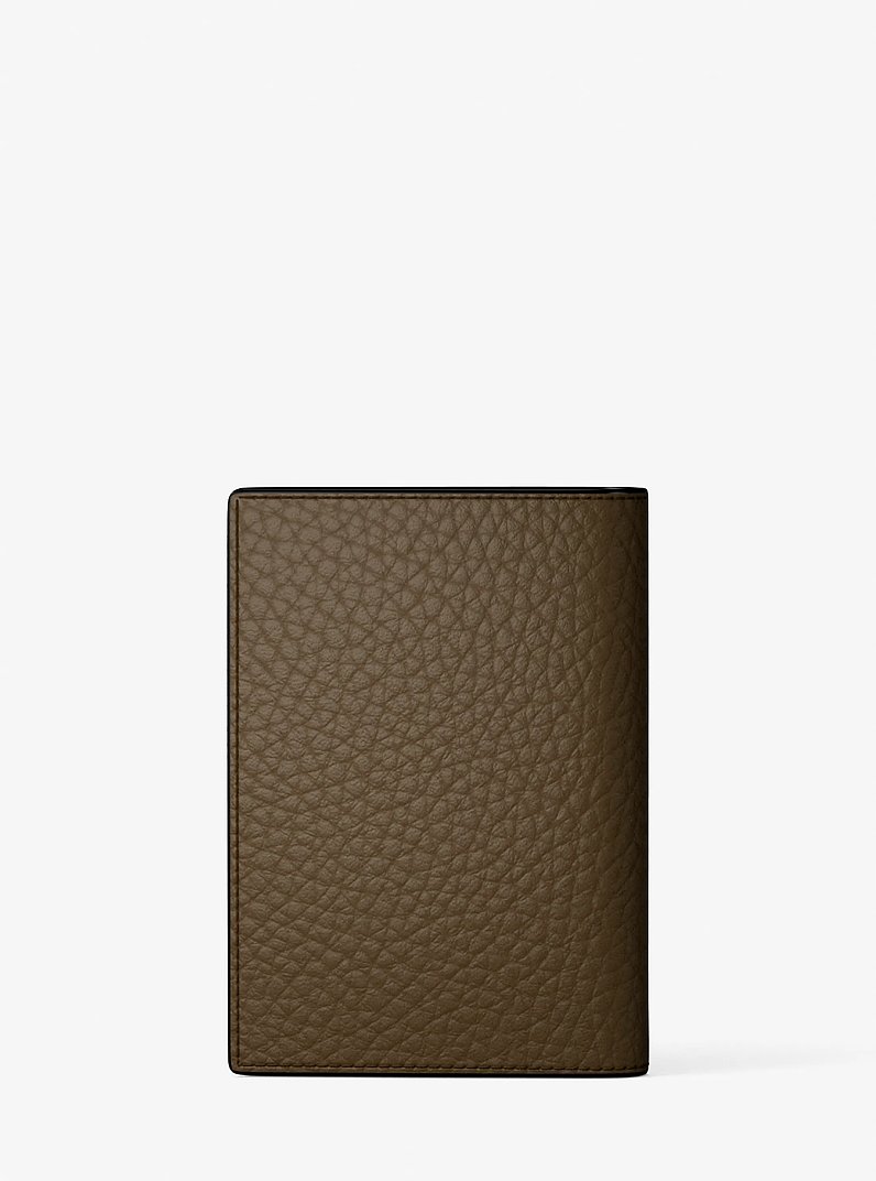 Porta carte di credito a portafoglio Hudson in pelle martellata in LODEN | Michael Kors