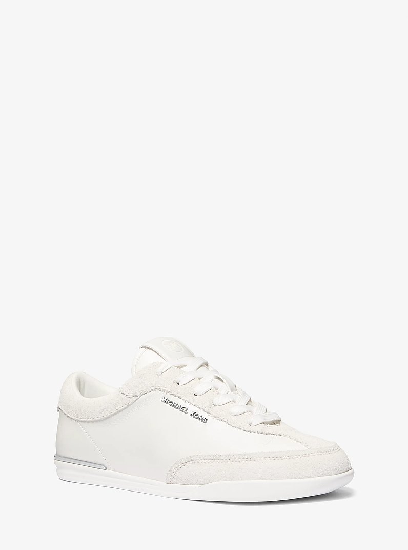 Sneaker Nolan in pelle scamosciata e pelle in BIANCO OTTICO | Michael Kors