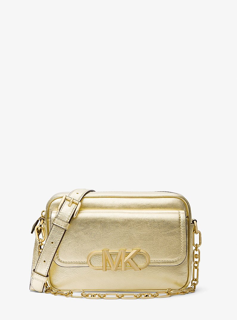 Sac &agrave; bandouli&egrave;re Parker de taille moyenne en cuir m&eacute;tallis&eacute;