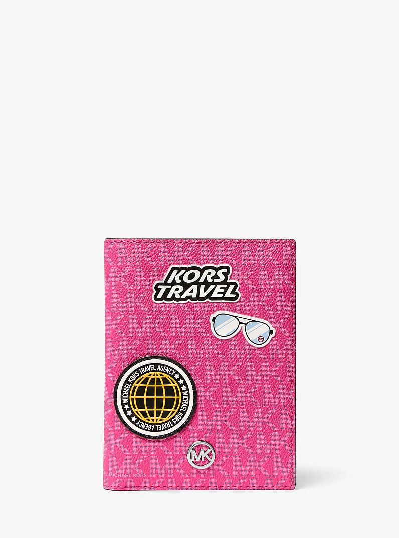 Jet Set Travel Medium Embellished Signature Logo Passport Case in