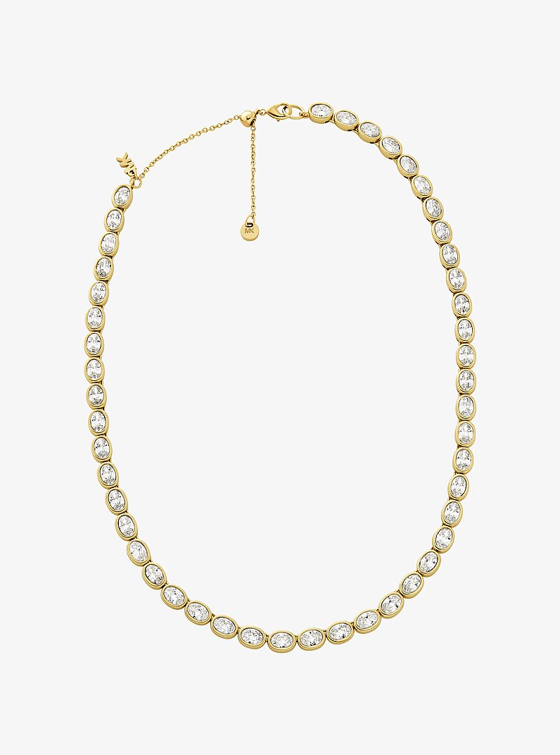 Precious Metal-Plated Cubic Zirconia Tennis Necklace in GOLD/CLEAR | Michael Kors