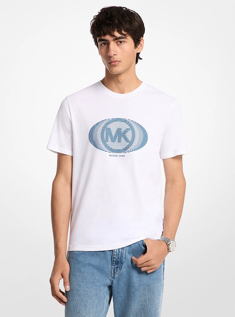 Graphic Logo Cotton T-Shirt in WHITE | Michael Kors