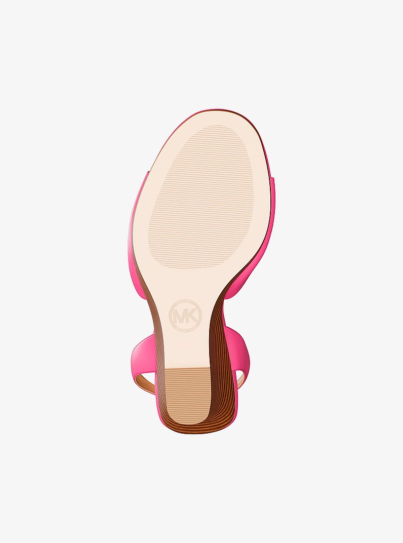 Carson Leather Wedge Sandal in DRAGONFRUIT | Michael Kors