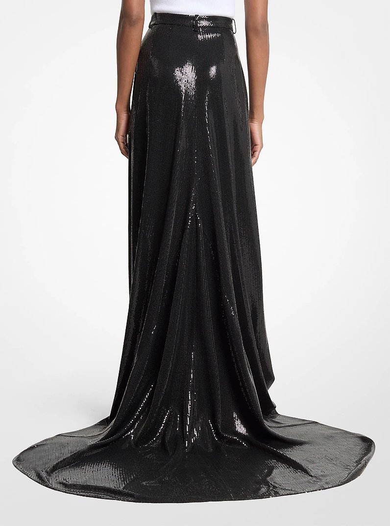 Pantal&oacute;n de &oacute;pera de crep&eacute; con lentejuelas in NEGRO | Michael Kors